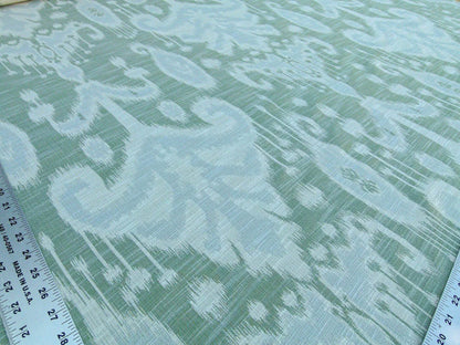 Scalamandre Monroe Ikat Texture Green Pale Blue Soft Upholstery With An Ikat Pattern MSRP USD 150