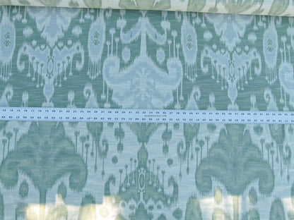Scalamandre Monroe Ikat Texture Green Pale Blue Soft Upholstery With An Ikat Pattern MSRP USD 150