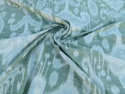 Scalamandre Monroe Ikat Texture Green Pale Blue Soft Upholstery With An Ikat Pattern MSRP USD 150