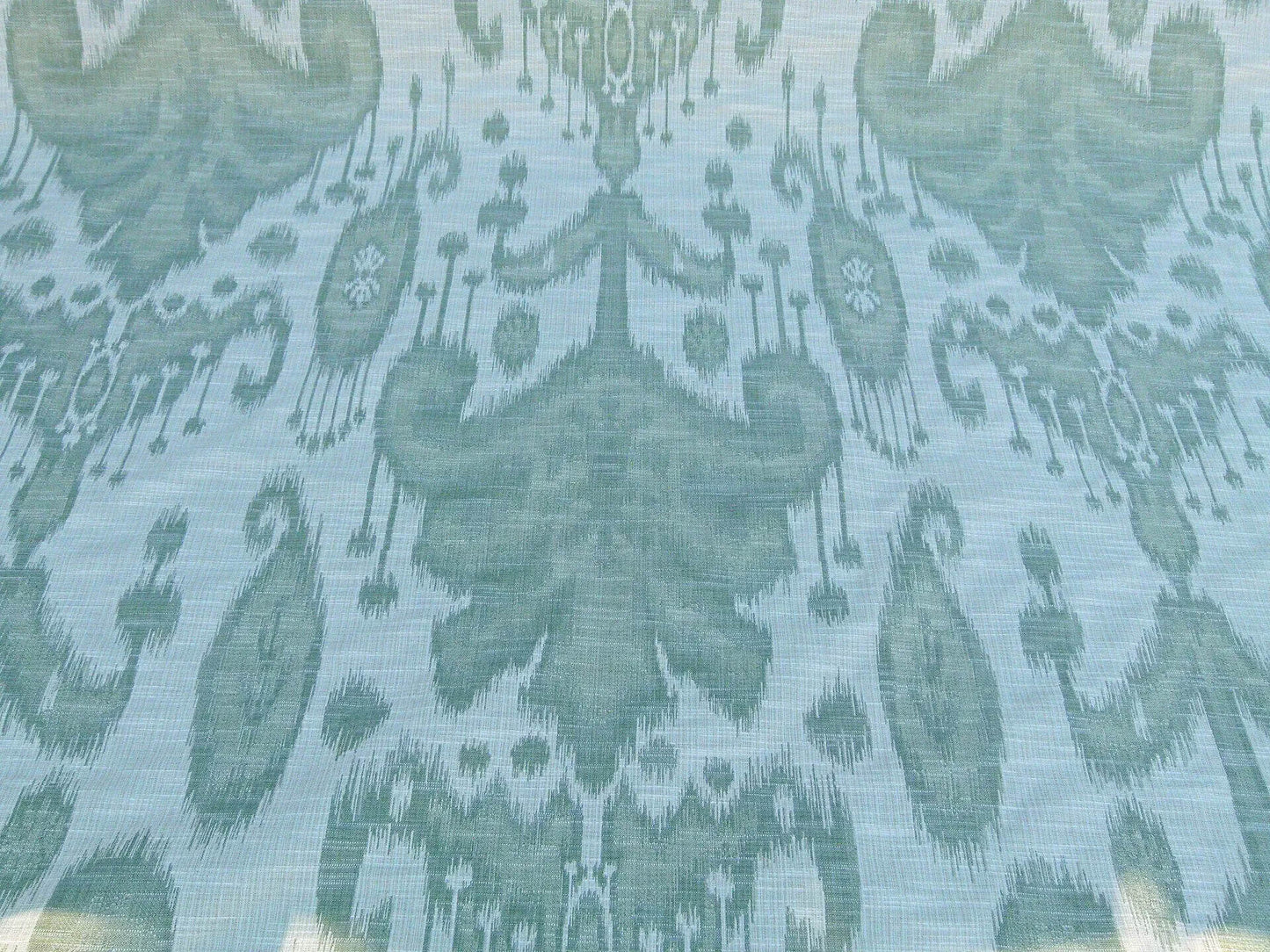 Scalamandre Monroe Ikat Texture Green Pale Blue Soft Upholstery With An Ikat Pattern MSRP USD 150