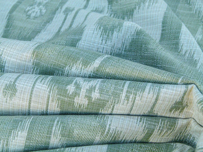 Scalamandre Monroe Ikat Texture Green Pale Blue Soft Upholstery With An Ikat Pattern MSRP USD 150