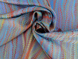 Scalamandre Ebru Silk Weave Jewel Marbled Paper Silk Jacquard Texture Orange Blue Purple Red MSRP USD 424