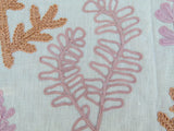 Scalamandre Harbor Peach Seaweeds Ocean Plants Coral Reef Embroidery Linen MSRP USD 288