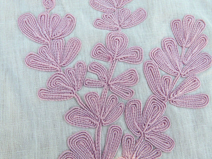 Scalamandre Harbor Peach Seaweeds Ocean Plants Coral Reef Embroidery Linen MSRP USD 288