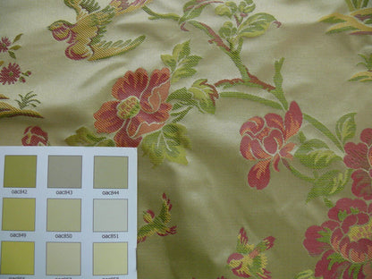 100% Silk Lampas Bird of Paradise Tree-peony Chinoisery Pink Gold Custom Order