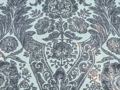 Scalamandre Luciana Damask Linen Print Graphite Damask Print Gray MSRP USD 346/Y
