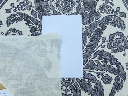 Scalamandre Luciana Damask Linen Print Graphite Damask Print Gray MSRP USD 346/Y