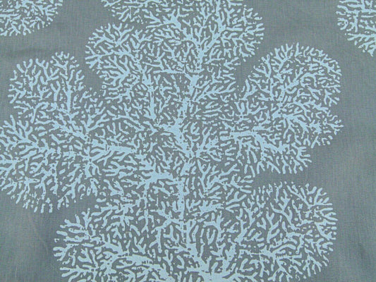 Scalamandre Bay Coral Grey White  Coral Reef Ocean On Solid-colored Ground Print 100% Linen MSRP USD 214