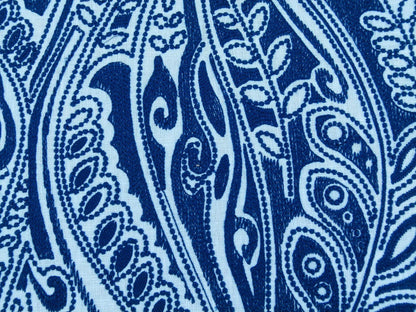 Scalamandre Fanfare Blue Paisley Design Embroidery MSRP USD 382
