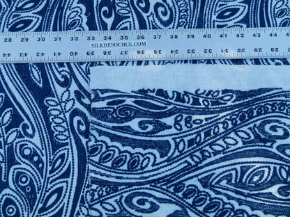 Scalamandre Fanfare Blue Paisley Design Embroidery MSRP USD 382