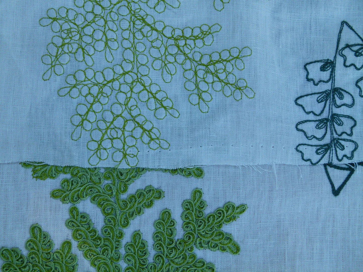 Scalamandre Harbor Green Seaweeds Ocean Plants Coral Reef Embroidery Linen MSRP USD 288