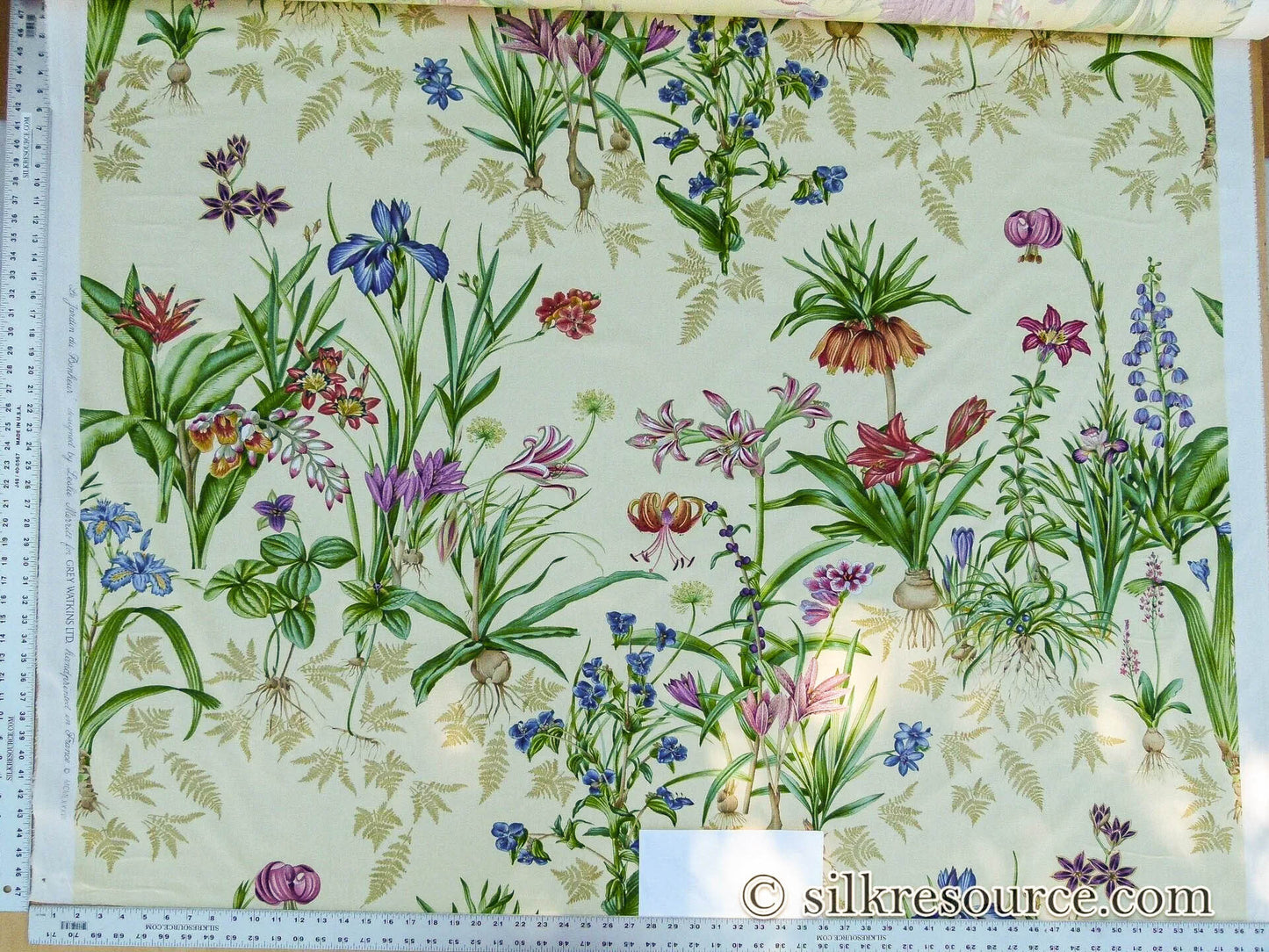 Scalamandre Le Jardin Du Bonheur Yellow Realistic Botanical Drawing And Painting. MSRP USD 612/y