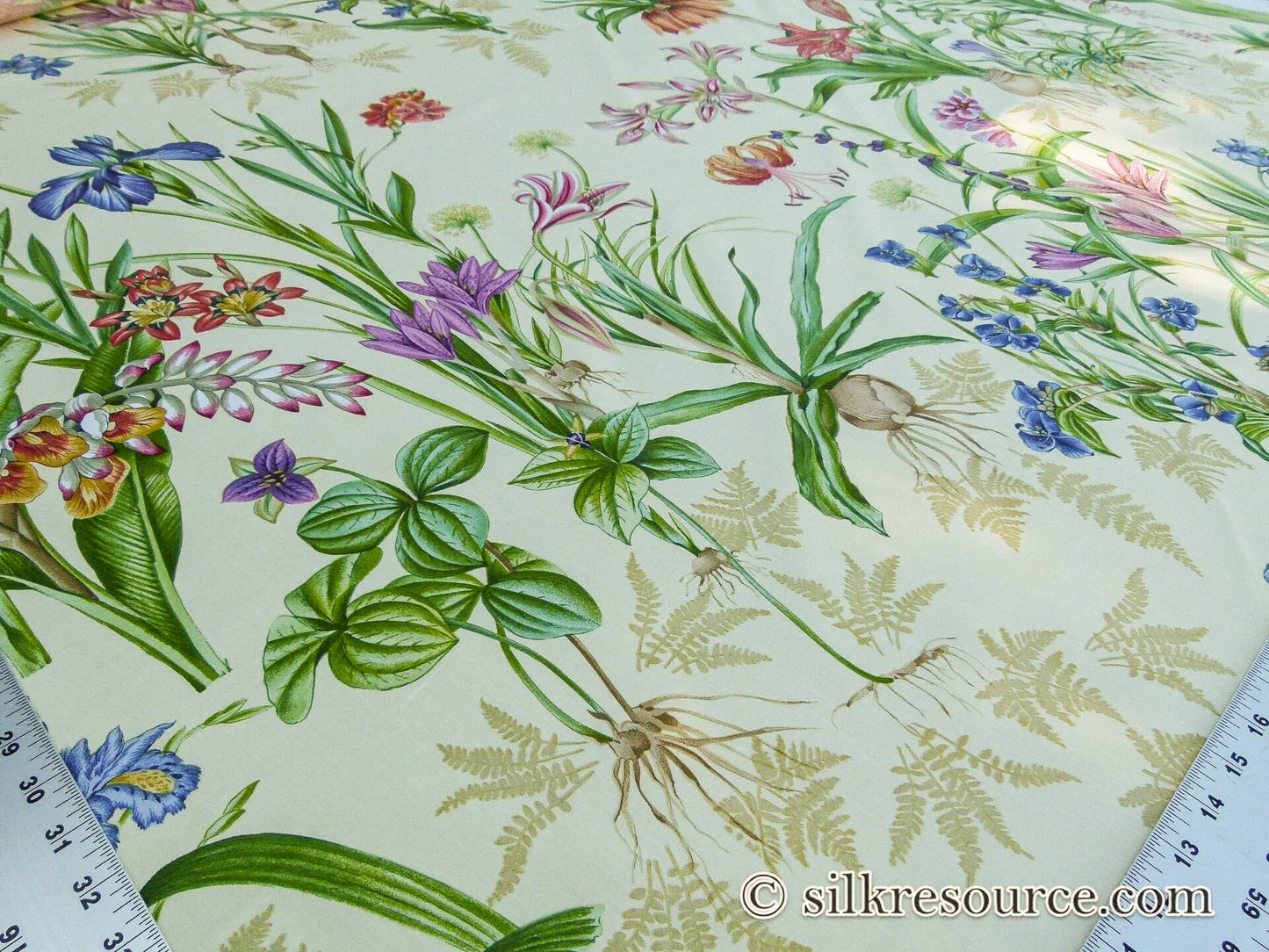 Scalamandre Le Jardin Du Bonheur Yellow Realistic Botanical Drawing And Painting. MSRP USD 612/y