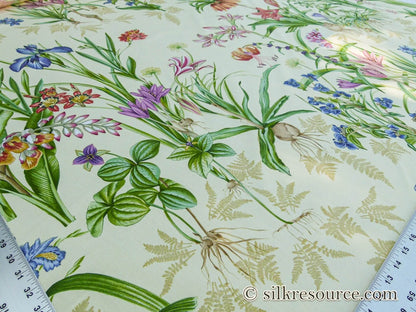 Scalamandre Le Jardin Du Bonheur Yellow Realistic Botanical Drawing And Painting. MSRP USD 612/y