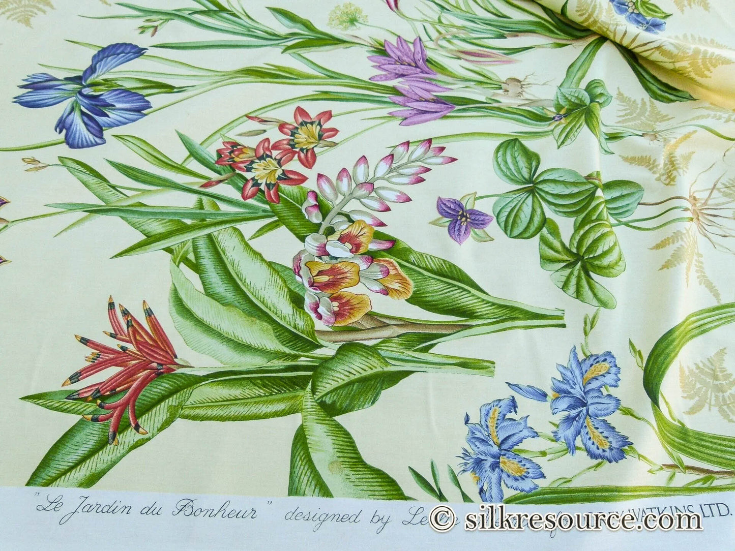 Scalamandre Le Jardin Du Bonheur Yellow Realistic Botanical Drawing And Painting. MSRP USD 612/y