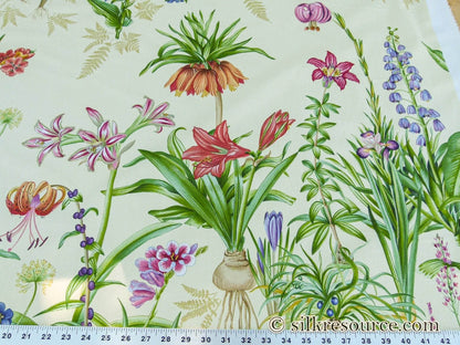 Scalamandre Le Jardin Du Bonheur Yellow Realistic Botanical Drawing And Painting. MSRP USD 612/y