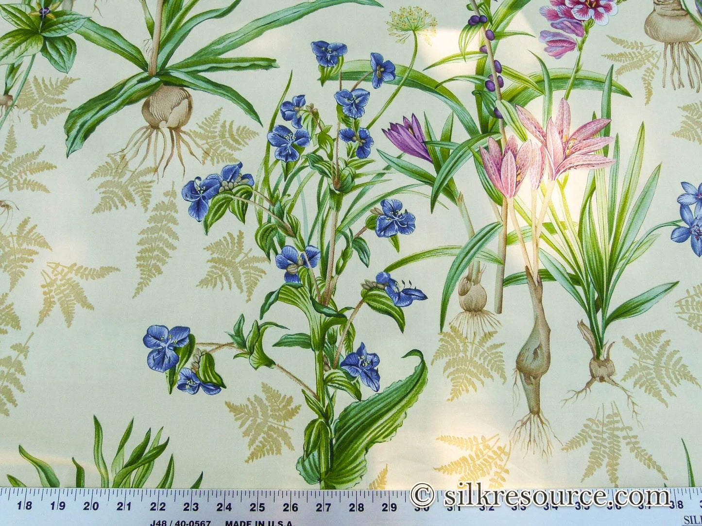 Scalamandre Le Jardin Du Bonheur Yellow Realistic Botanical Drawing And Painting. MSRP USD 612/y