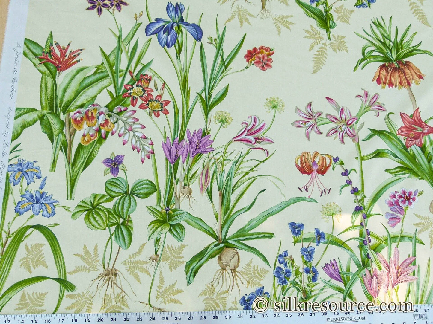 Scalamandre Le Jardin Du Bonheur Yellow Realistic Botanical Drawing And Painting. MSRP USD 612/y