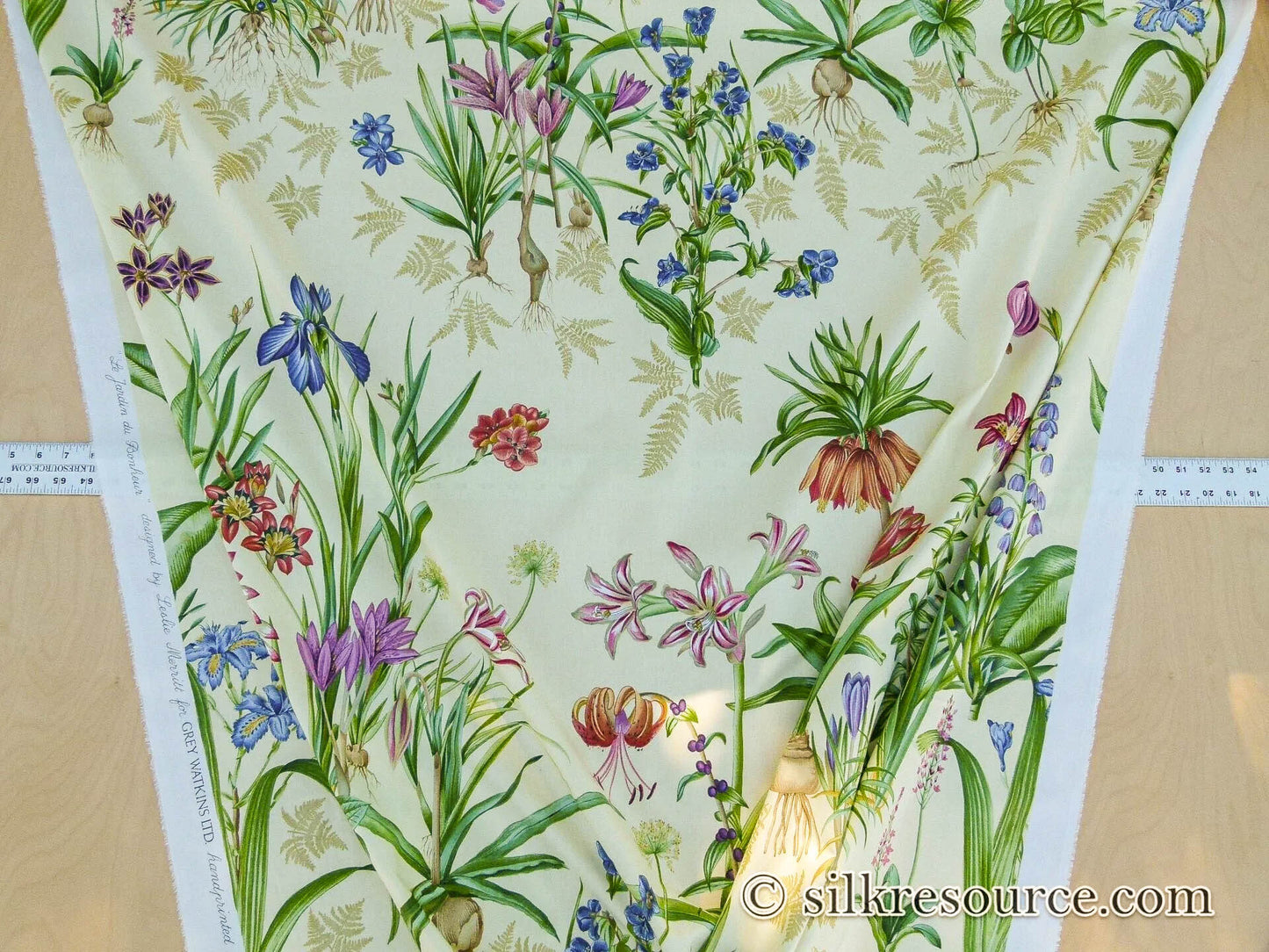 Scalamandre Le Jardin Du Bonheur Yellow Realistic Botanical Drawing And Painting. MSRP USD 612/y