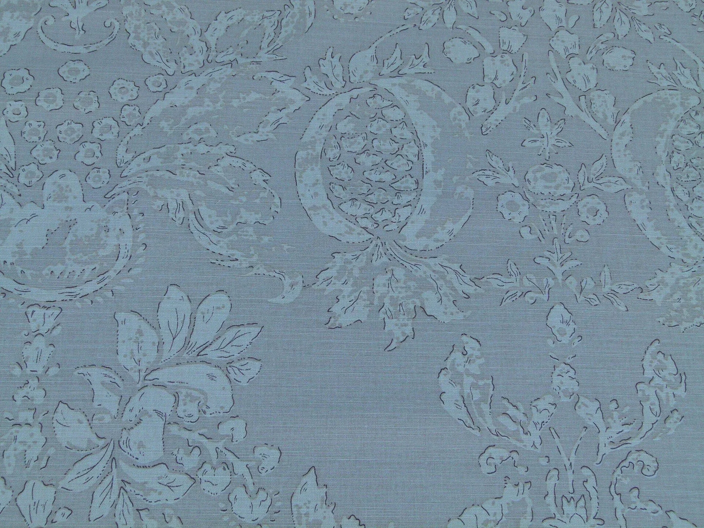 Scalamandre Padua Beige/ecru  Classic Pomegranates Hand Printed Linen in U.S. MSRP USD 174/y