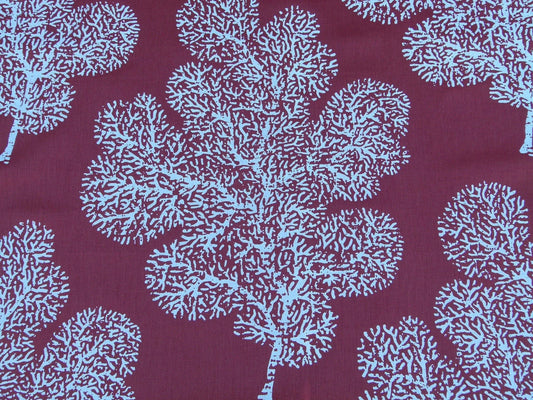 Scalamandre Bay Coral Red White  Coral Reef Ocean On Solid-colored Ground Print 100% Linen MSRP USD 214