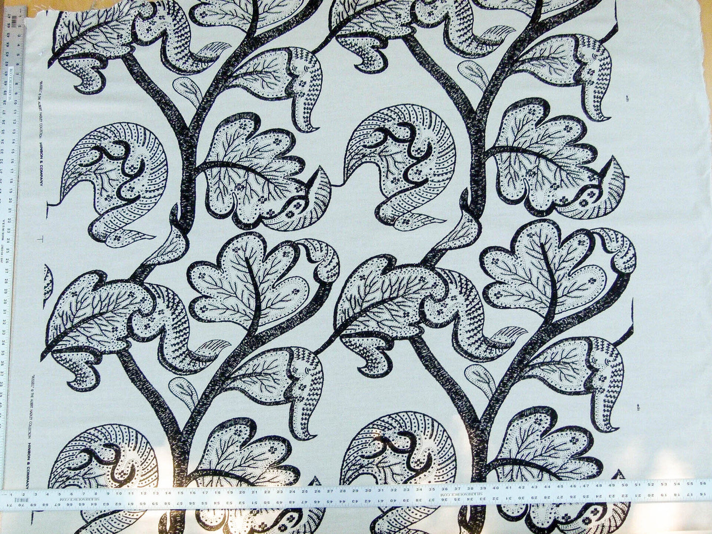 Scalamandre Russell -linen Cotton Natural Brown On Natural Albert Hadley Linen Print Jacobean Tan  White Brown MSRP USD 188