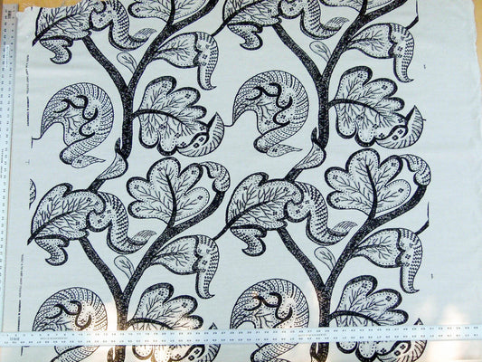 Scalamandre Russell -linen Cotton Natural Brown On Natural Albert Hadley Linen Print Jacobean Tan  White Brown MSRP USD 188