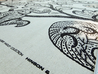 Scalamandre Russell -linen Cotton Natural Brown On Natural Albert Hadley Linen Print Jacobean Tan  White Brown MSRP USD 188