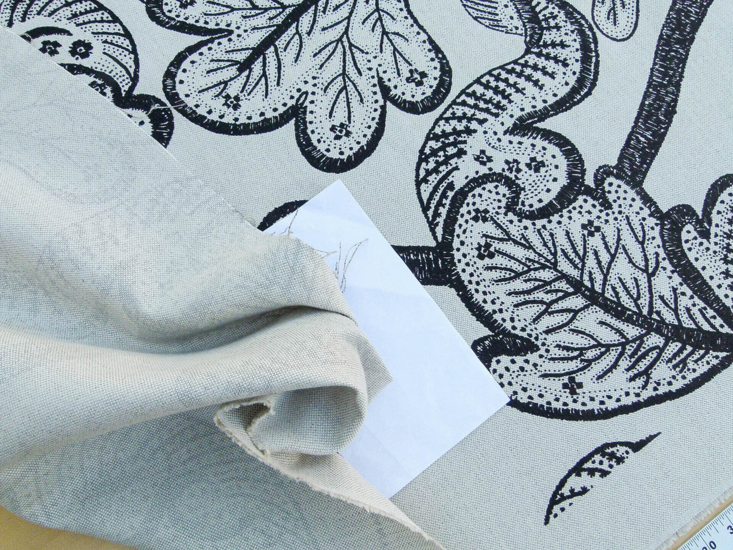 Scalamandre Russell -linen Cotton Natural Brown On Natural Albert Hadley Linen Print Jacobean Tan  White Brown MSRP USD 188