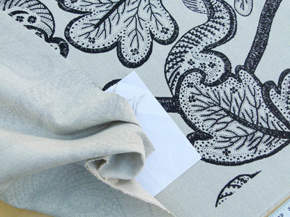 Scalamandre Russell -linen Cotton Natural Brown On Natural Albert Hadley Linen Print Jacobean Tan  White Brown MSRP USD 188