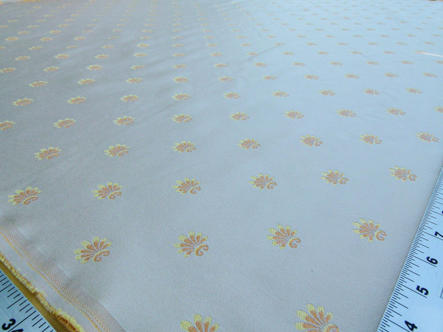 Scalamandre Saumur Creme Juicy Golden Orange &amp; Pale Butter Over Cream Background MSRP USD 706/y