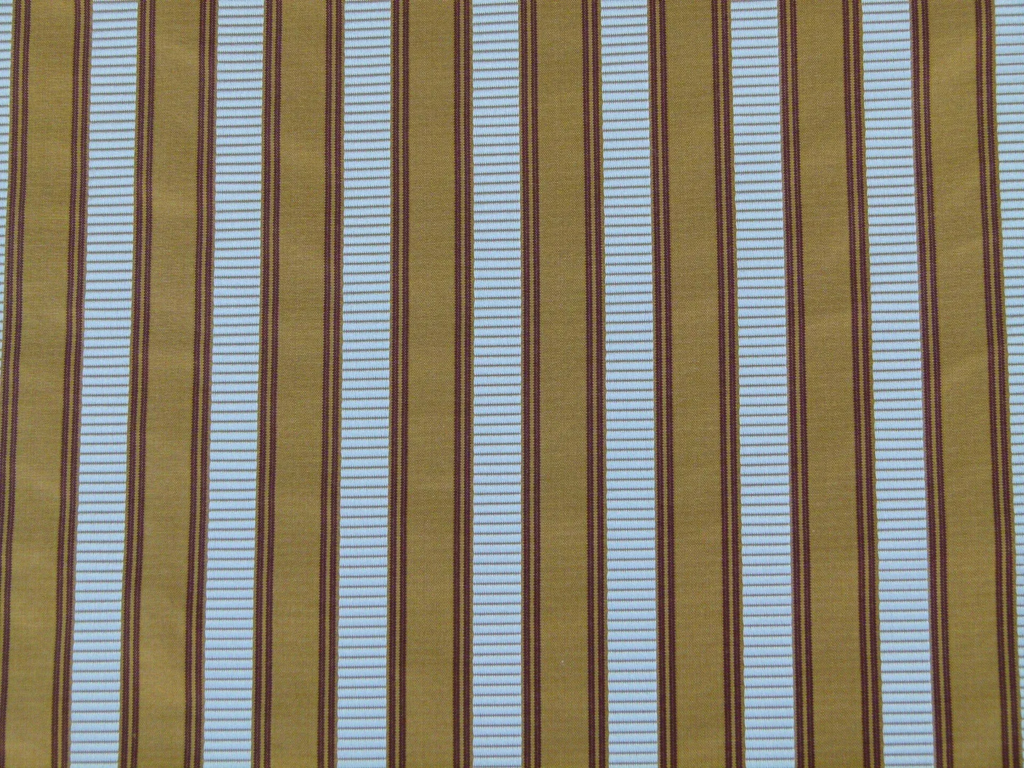 Scalamandre Shirred Stripe Antique Gold, Brick &amp; Cream Silk Tafetta Stripe Fabric Yellow White Brown  MSRP USD 363/y