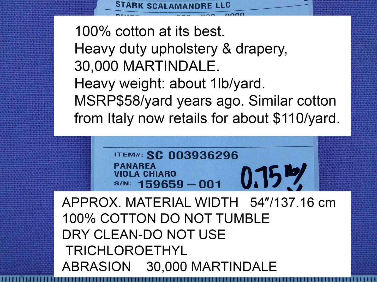 Scalamandre Panarea Viola Chiaro Cotton Canvas Heavy Duty Maroon MSRP USD 58