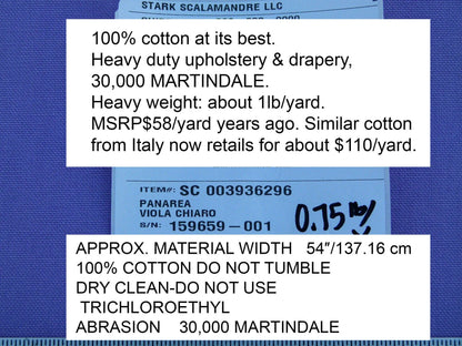 Scalamandre Panarea Viola Chiaro Cotton Canvas Heavy Duty Maroon MSRP USD 58