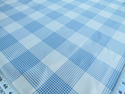Scalamandre Haddon Taffeta Plaid Periwinkle Plaid 100% Silk Fabric Stripe Blue White MSRP USD 288/y