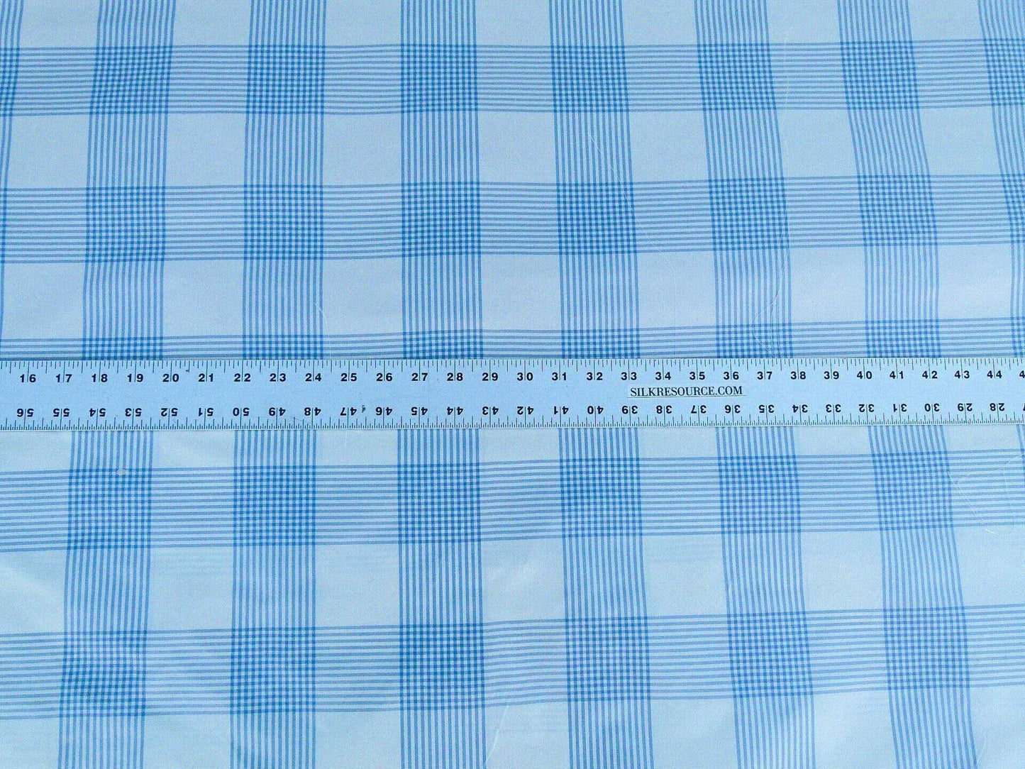 Scalamandre Haddon Taffeta Plaid Periwinkle Plaid 100% Silk Fabric Stripe Blue White MSRP USD 288/y