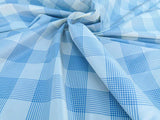 Scalamandre Haddon Taffeta Plaid Periwinkle Plaid 100% Silk Fabric Stripe Blue White MSRP USD 288/y