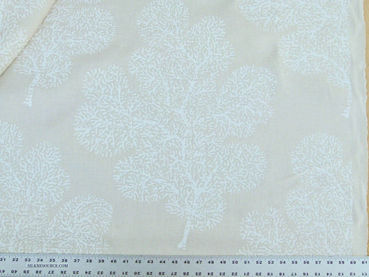 Scalamandre Bay Coral Cream White  Coral Reef Ocean On Solid-colored Ground Print 100% Linen MSRP USD 214