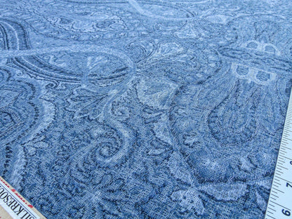 Scalamandre Inverness Paisley Chambray Jacquard  Soft Wool Paisley Cotton Blue White MSRP USD 210