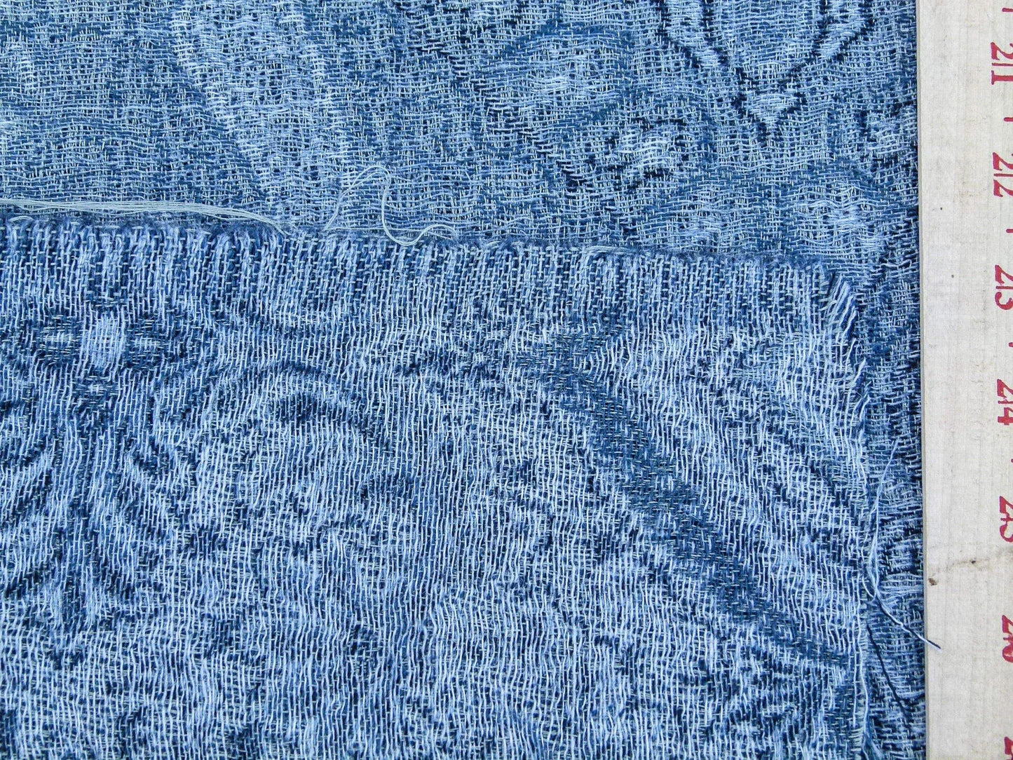 Scalamandre Inverness Paisley Chambray Jacquard  Soft Wool Paisley Cotton Blue White MSRP USD 210