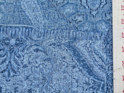 Scalamandre Inverness Paisley Chambray Jacquard  Soft Wool Paisley Cotton Blue White MSRP USD 210