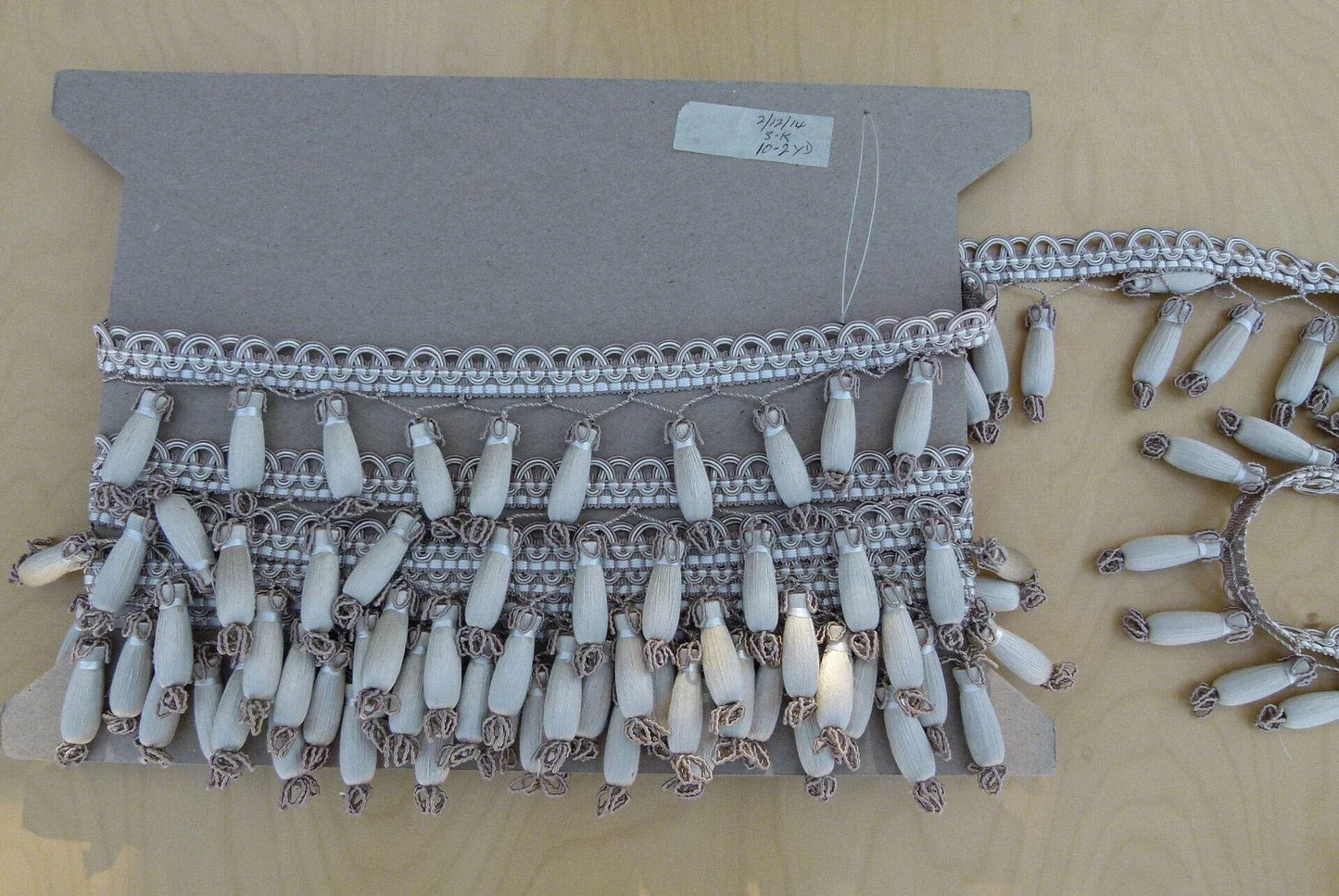 Scalamandre Hampton Court Mold Fringe Cream, Taupe, Natural Light Duty Beige MSRP USD 410