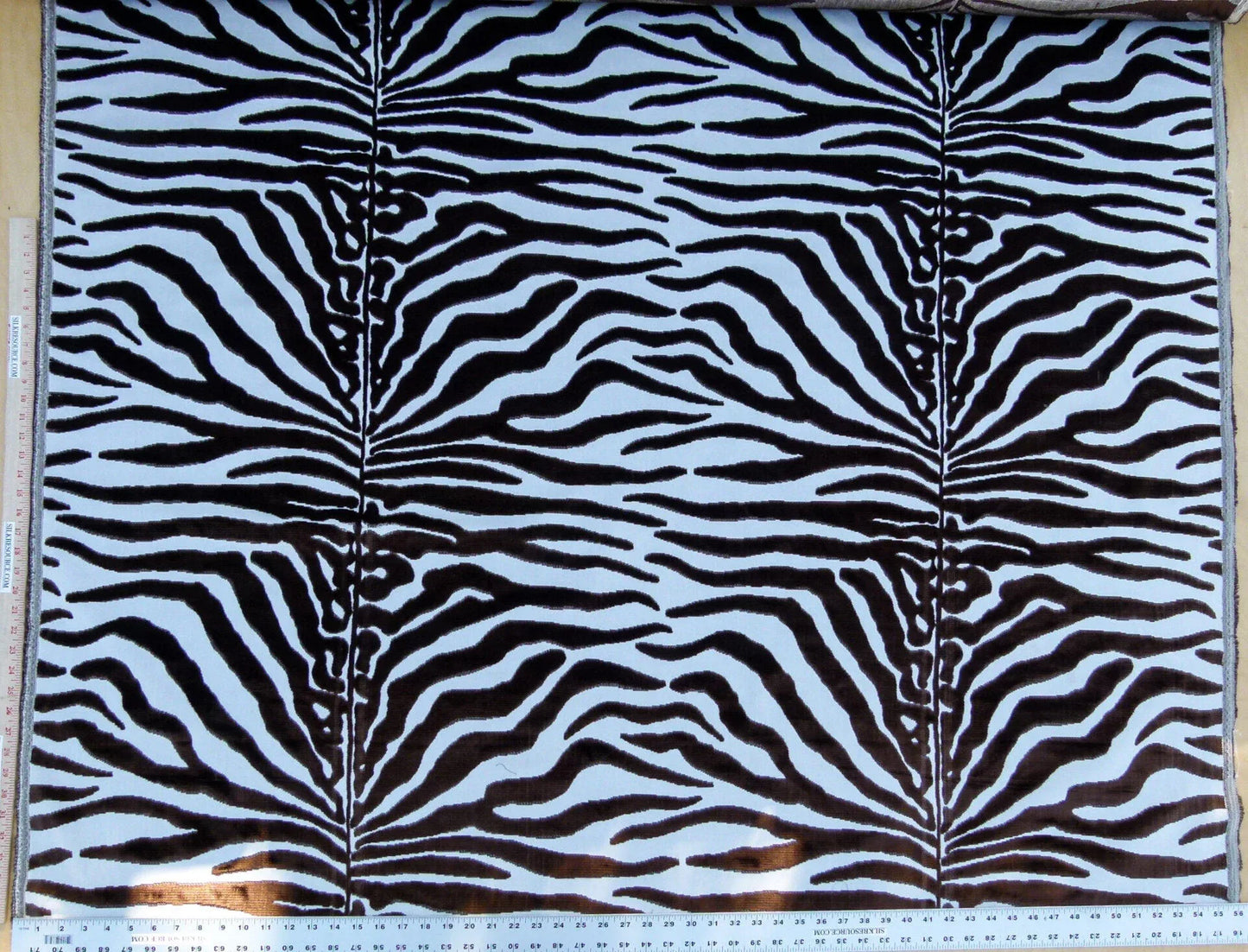 Scalamandre El Morocco Espresso Zebra Silk Velvet White Brown Black Safari MSRP USD 498