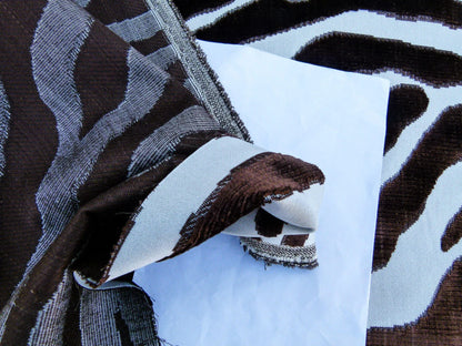 Scalamandre El Morocco Espresso Zebra Silk Velvet White Brown Black Safari MSRP USD 498