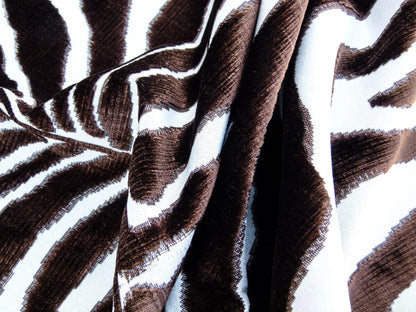 Scalamandre El Morocco Espresso Zebra Silk Velvet White Brown Black Safari MSRP USD 498