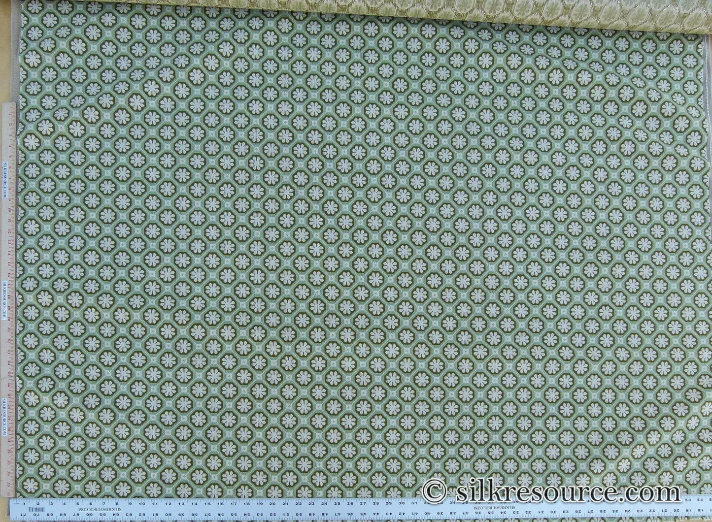 Scalamandre Xi'an Bambou Jacquards / Wovens By Colony Green White MSRP USD 498/y