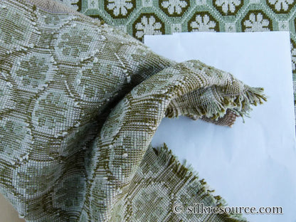 Scalamandre Xi'an Bambou Jacquards / Wovens By Colony Green White MSRP USD 498/y