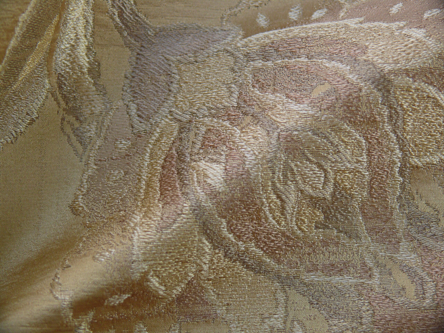 RM Coco 100% silk Lampas Gilded Paisley Lariat Cream White Gold Silver MSRP USD 267.90/Y