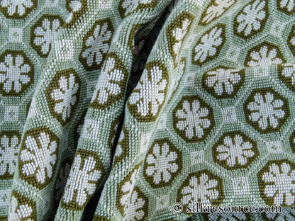 Scalamandre Xi'an Bambou Jacquards / Wovens By Colony Green White MSRP USD 498/y