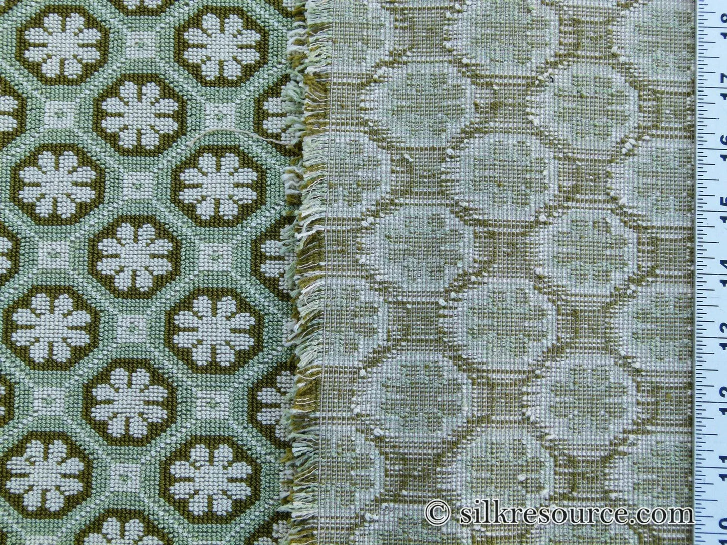 Scalamandre Xi'an Bambou Jacquards / Wovens By Colony Green White MSRP USD 498/y